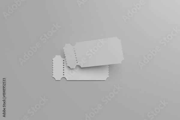 Obraz two floating ticket display on grey background