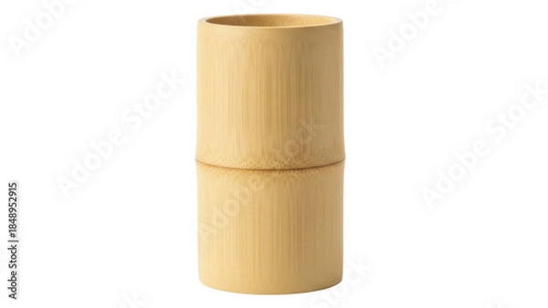 Fototapeta Isolated handmade bamboo tumbler on a neutral background, eco-friendly, with a natural vibe