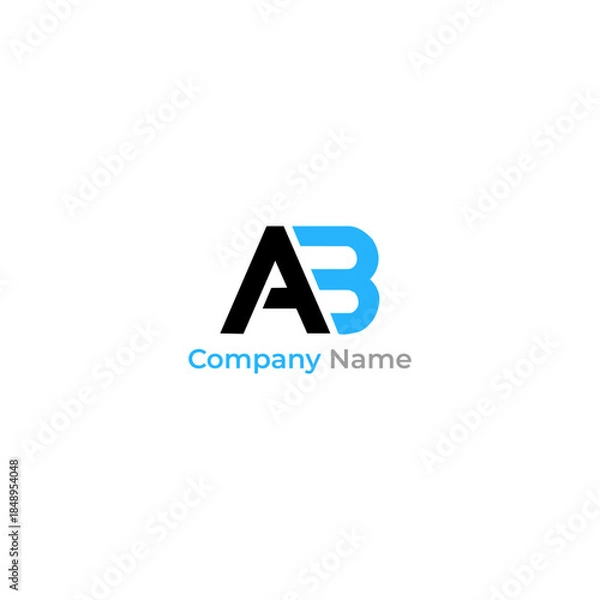 Obraz Modern AB Letter Logo Design With Clean Gradient Style