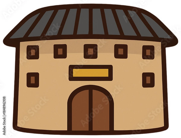 Obraz Traditional Tulou Architecture Illustration