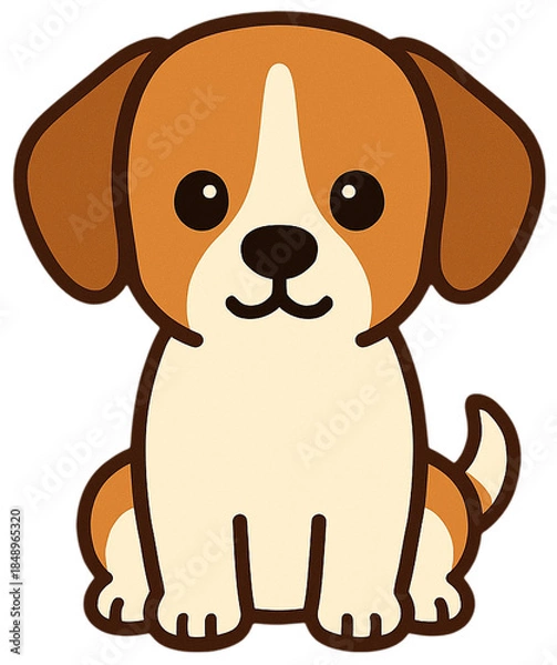 Obraz Cute Beagle Dog Sitting Illustration