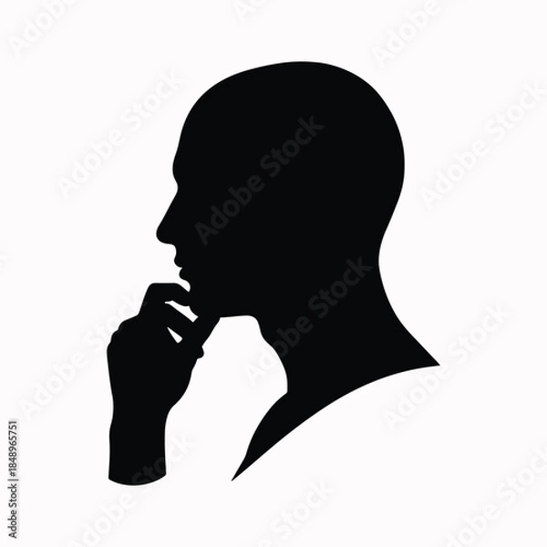 Obraz Head silhouette showing thoughtful thinking pose