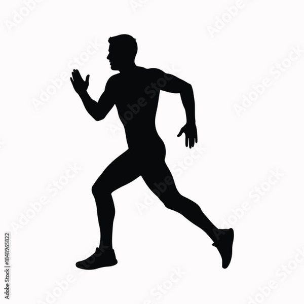 Obraz Man silhouette running forward with dynamic movement