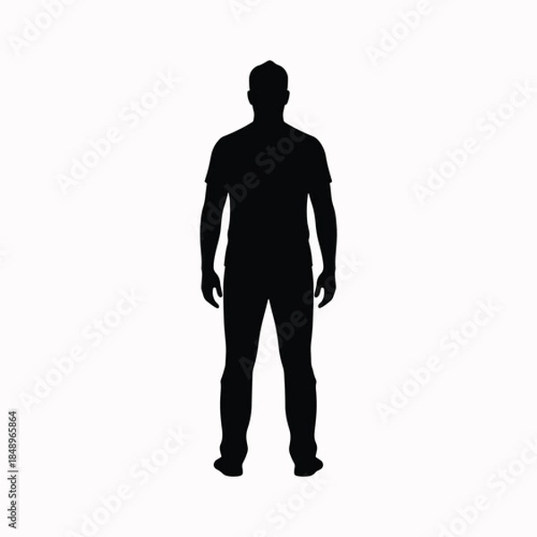 Obraz Man silhouette standing in back view position