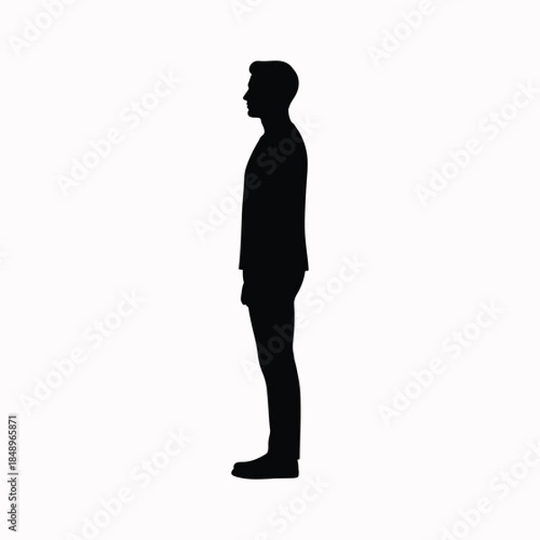 Obraz Man silhouette standing in clear side profile