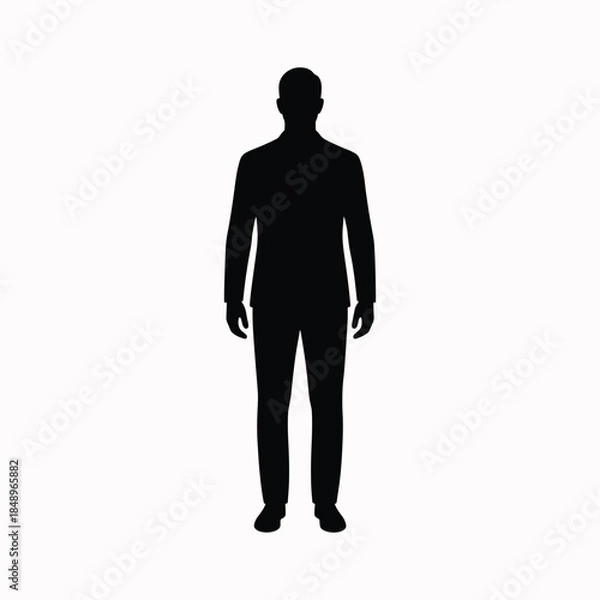 Obraz Man silhouette standing upright in neutral pose