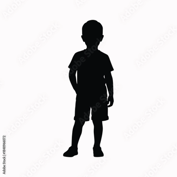 Obraz Son silhouette standing casually in relaxed posture