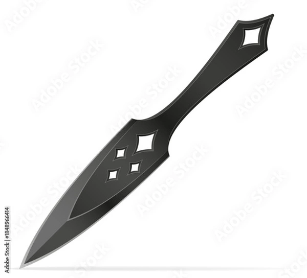Obraz throwing combat knife weapon vector illustration isolated on white background