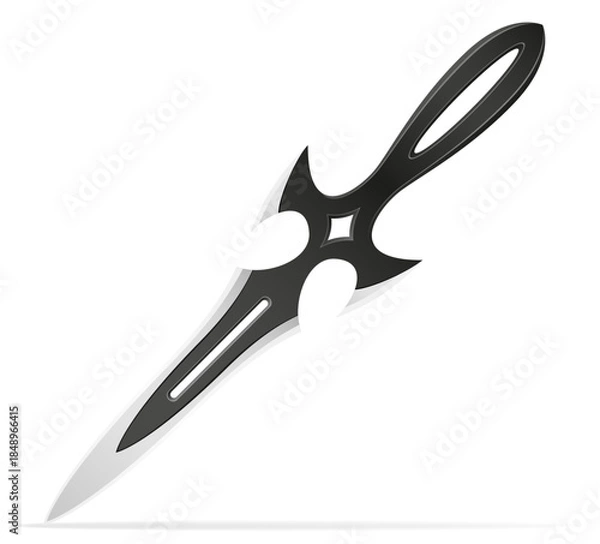 Obraz throwing combat knife weapon vector illustration isolated on white background