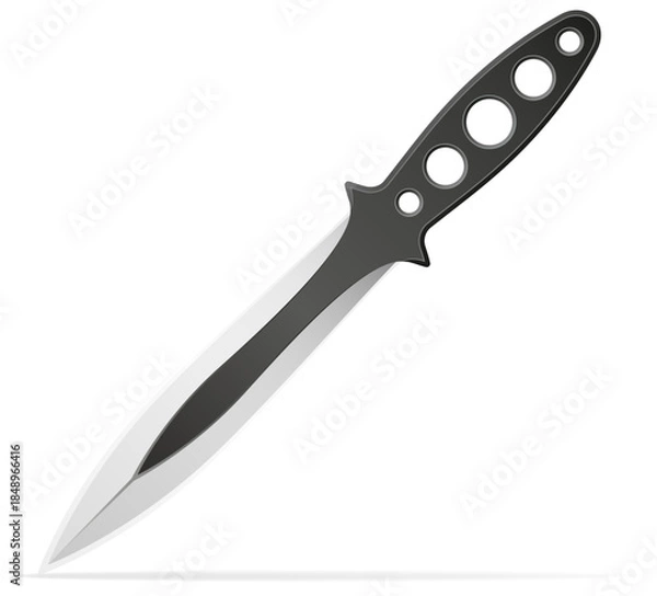 Obraz throwing combat knife weapon vector illustration isolated on white background