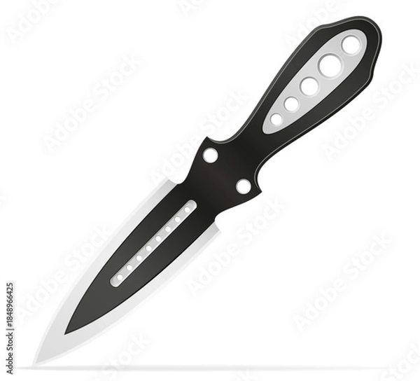 Obraz throwing combat knife weapon vector illustration isolated on white background