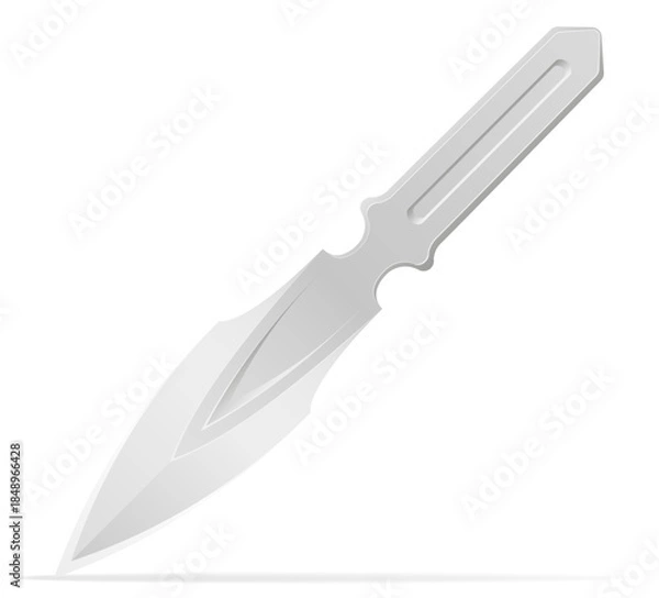Obraz throwing combat knife weapon vector illustration isolated on white background