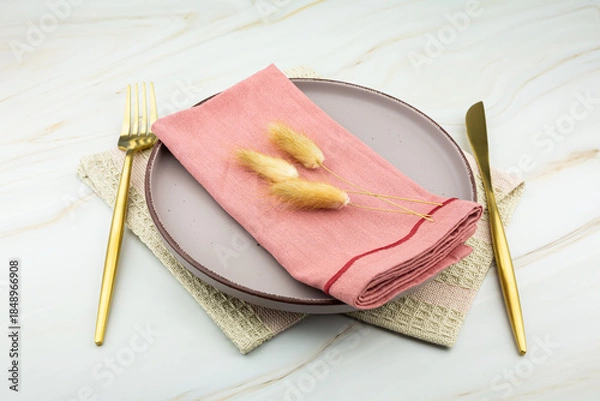 Obraz Plate with knife and fork