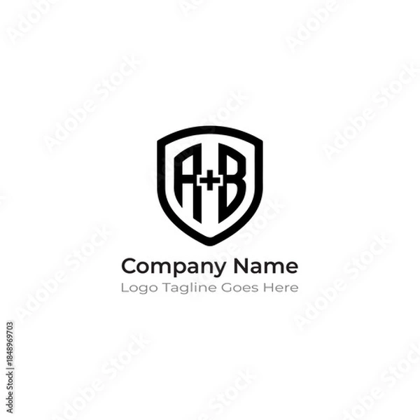 Obraz Shield Style AB Emblem Logo With Strong Identity