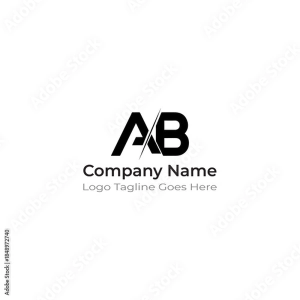Obraz Slanted AB Modern Logo With Dynamic Clean Design