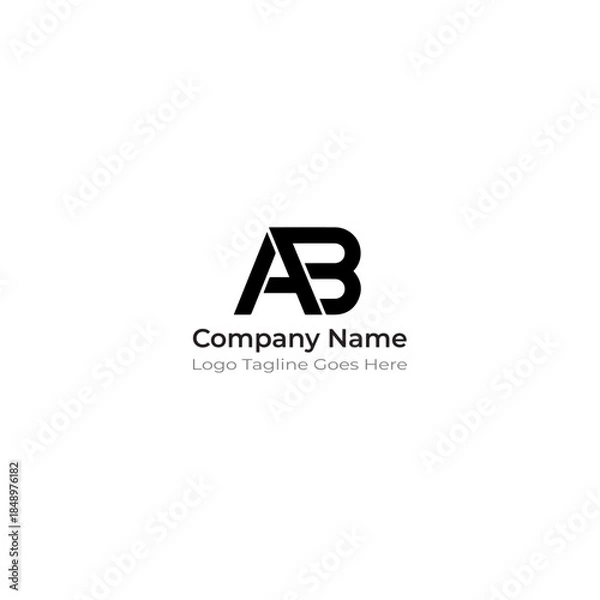 Obraz Minimal AB Text Logo With Clean Professional Look