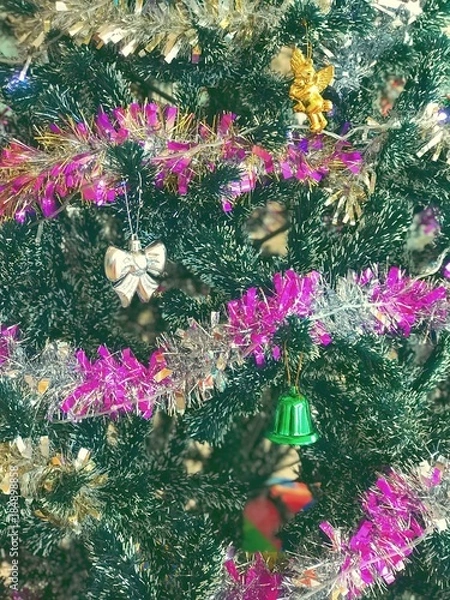 Obraz choinka i ozdoby