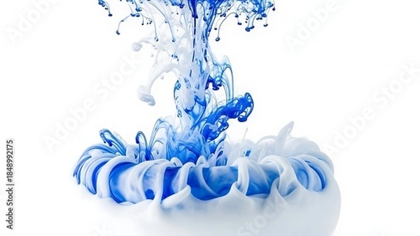 Obraz Dynamic blue and white liquid splash on white background