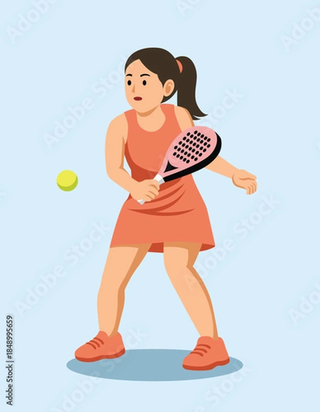 Obraz girl with padel racket