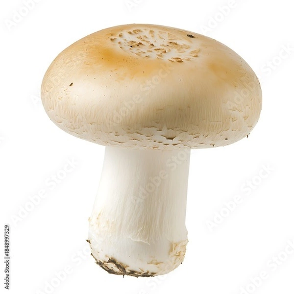 Obraz Single Fresh Button Mushroom Isolated on White