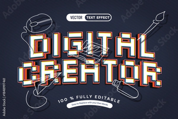 Fototapeta Digital Creator Vector Text Effect