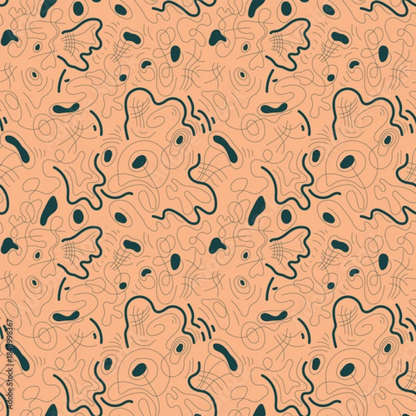 Obraz Seamless abstract unusual pattern with wavy lines. Psychedelic background
