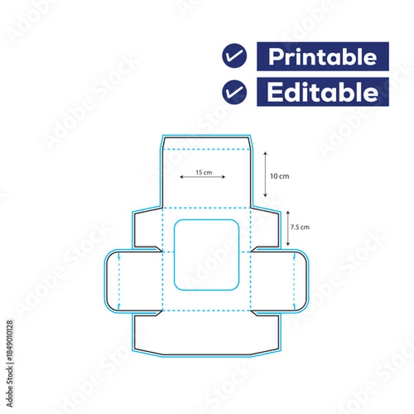 Obraz Window Packaging Box Die Line Template | Print Ready Editable Product Box Layout