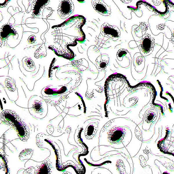 Obraz Seamless abstract unusual pattern with wavy lines. Psychedelic background