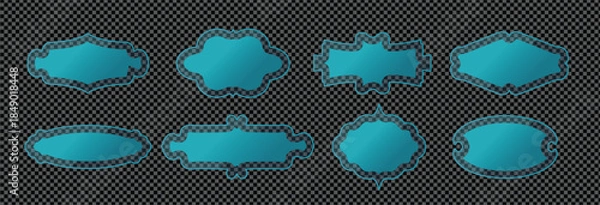 Obraz Vintage vector frame borders and cloud speech bubble labels for card templates