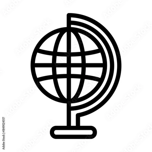 Fototapeta Globe line icon