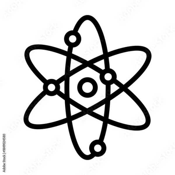 Fototapeta Atomic structure line icon