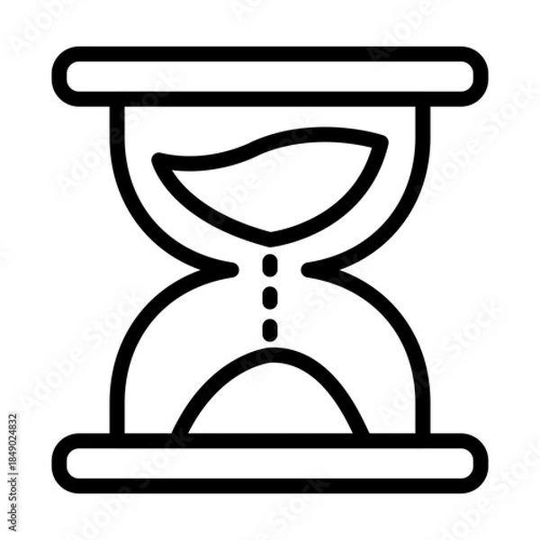 Fototapeta Sand clock line icon