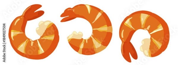 Obraz Shrimps. Vibrant vector isolated illustration