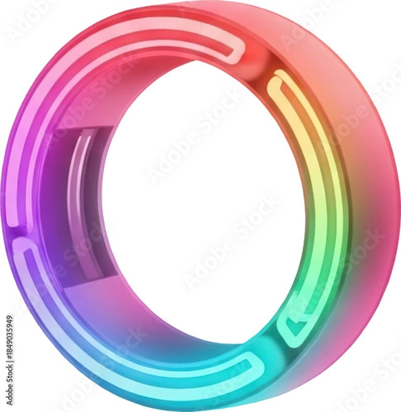 Obraz Rainbow Neon Circular Frame
