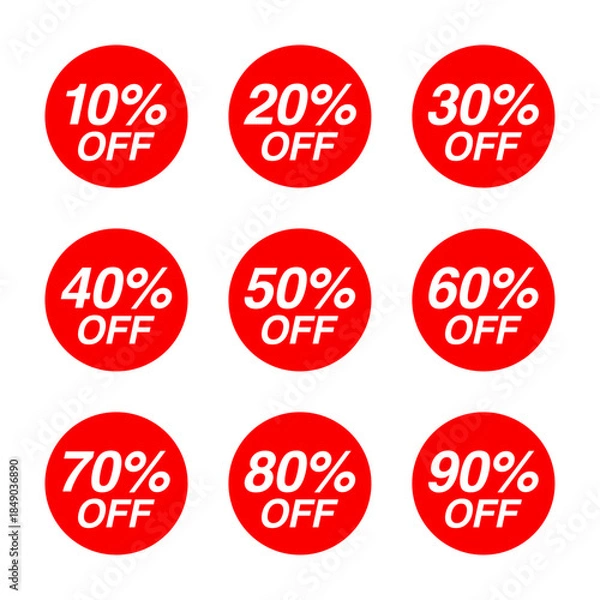 Obraz Red discount label set