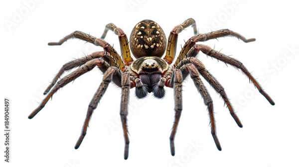 Obraz Large Wolf Spider Isolated on White Background

