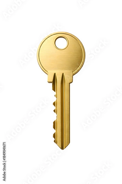 Obraz golden key isolated on white background