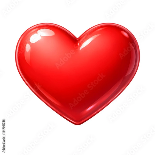 Obraz red heart on white background