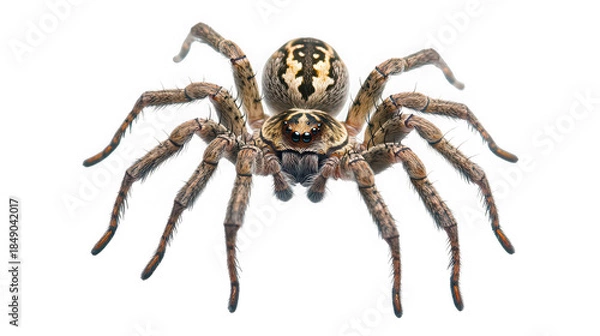 Obraz Large Wolf Spider Isolated on White Background

