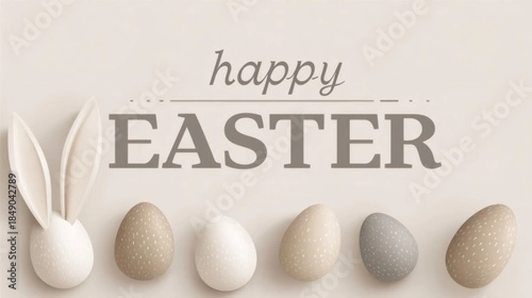 Obraz Happy easter greeting card with festive bunny ears