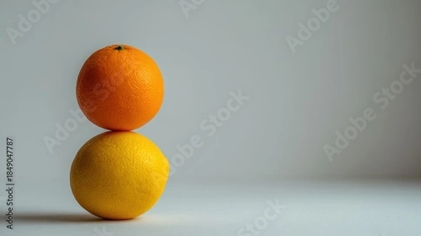 Obraz Fruits stacked on a plain background