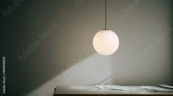 Obraz Light fixture above table