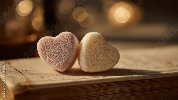 Obraz Heart candies on a table