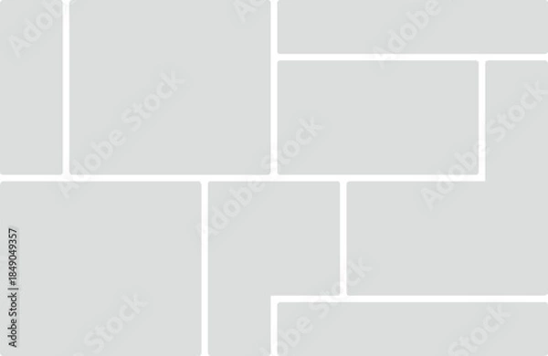 Obraz Abstract Geometric Grid Layout with Rounded Corners and Light Gray Panels Keywords: grid, layout, template, design, background, geometric, pattern