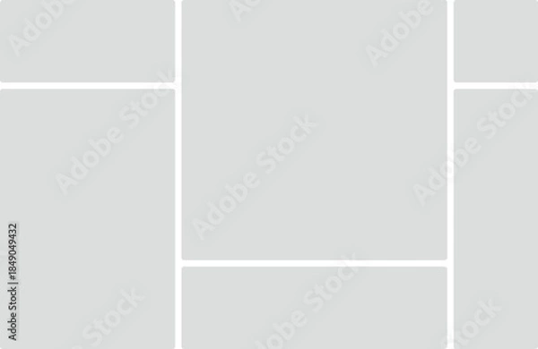 Obraz Abstract Gray Background With Rounded Rectangular Frames In A Grid Layout Keywords: abstract, background, gray, rounded, rectangles, frames, grid