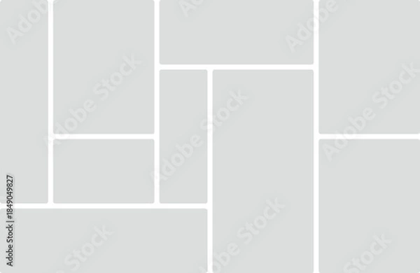 Obraz Geometric Gray Background With Rounded Rectangular Divisions For Content Keywords: geometric, gray, background, rounded, rectangles, divisions