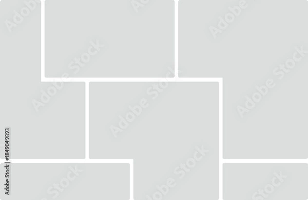 Obraz Geometric Grid Layout with Rounded Corners and Light Gray Panels Keywords: grid, layout, template, design, background, geometric, pattern, abstract