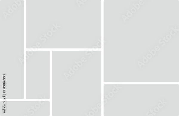 Obraz Geometric Grid Layout With Rounded Corners And Light Gray Panels pattern abstract