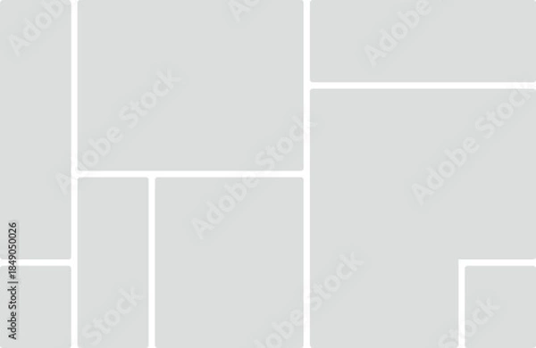 Obraz Geometric Grid Layout with Rounded Rectangles and Light Gray Background template