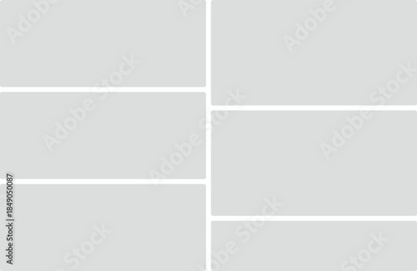 Obraz Grid Layout With Rounded Rectangles And Gray Background For Design Purposes Keywords: grid, layout, collage, template, design, background, gray